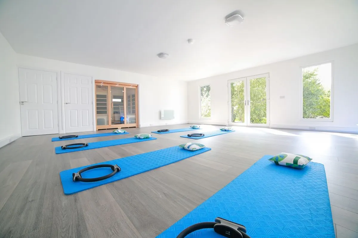 Movement studio with mats and sauna